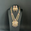 Pink Premium gold plated Kundan silver foil Mala Necklace/Long Necklace/Indian Jewelry/Pendent Set/Rani haar/Bridal Necklace/Indian Wedding