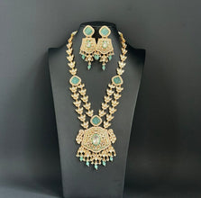 Mint Premium gold plated Kundan silver foil Mala Necklace/Long Necklace/Indian Jewelry/Pendent Set/Rani haar/Bridal Necklace/Indian Wedding