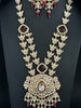 Ruby Premium gold plated Kundan silver foil Mala Necklace/Long Necklace/Indian Jewelry/Pendent Set/Rani haar/Bridal Necklace/Indian Wedding