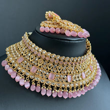 Bridal Pink Gold Polki Kundan necklace set/Statement necklace Set/Indian Jewelry/Pakistani Jewelry set/Wedding necklace/Bridal necklace