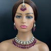 Purple Kundan Necklace Set/ Kundan Choker/ Bollywood Jewelry/ Indian jewelry/ Pakistani necklace/ punjabi /bridal necklace/indian wedding