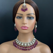 Purple Kundan Necklace Set/ Kundan Choker/ Bollywood Jewelry/ Indian jewelry/ Pakistani necklace/ punjabi /bridal necklace/indian wedding