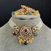 Multi Kundan Necklace Set, Pearl Kundan Choker, Bollywood Jewelry, Indian Pakistani jewelry for wedding