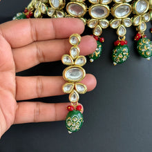 Green Jadau Kundan Rajwada Necklace, Bollywood Jewelry Indian Pakistani Wedding Jewelry