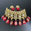 Ruby Red Jadau Kundan Rajwada Necklace, Bollywood Jewelry Indian Pakistani Wedding Jewelry