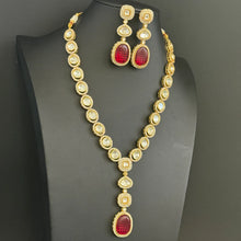 Ruby Gold Victorian Sabyasachi inspired uncut polki Kundan Pendant Necklace,Indian Bridal Jewelry,Bollywood Sabyasachi Necklace