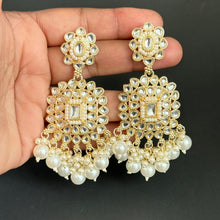 Pearl kundan Tikka Earring Set- Indian Bridal Maang Tikka, Teeka, Tika Pearl Jewelry For Women - Bollywood Bridesmaid Gift