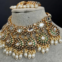 White Bridal Kundan Pearl Necklace Set/ Kundan Choker/ Bollywood Jewelry/ Indian jewelry/ Pakistani/ punjabi necklace/bridal /indian wedding