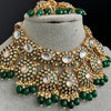 Green Bridal Kundan Pearl Necklace Set/Kundan Choker/Bollywood Jewelry/Indian jewelry/ Pakistani/ punjabi necklace/bridal /indian wedding