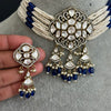 Blue victorian Polki Kundan necklace, Sabyasachi Designer necklace,Bollywood, Indian Pakistani Jewelry for Wedding, bridal jewelry
