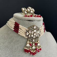 Ruby victorian uncut Polki Kundan Choker, Sabyasachi Designer necklace, Bollywood, Indian Pakistani Jewelry for Wedding, bridal jewelry