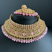 Bridal Pink Gold Polki Kundan necklace set/Statement necklace Set/Indian Jewelry/Pakistani Jewelry set/Wedding necklace/Bridal necklace