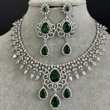 Emerald Green CZ diamond Bridal Necklace Jewelry, Prom Jewelry, Mother of the Bride CZ Crystal Necklace, Bridesmaid, Graduation gift