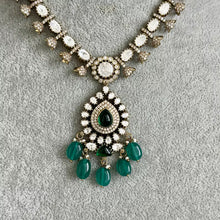 Green Victorian moissanite polki Necklace,Sabyasachi Necklace, Statement Necklace,Semi Precious Necklace,Designer necklace, Indian wedding
