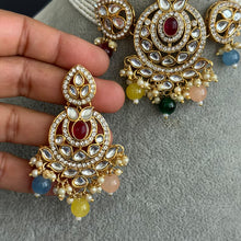 Multi Kundan Necklace Set, Pearl Kundan Choker, Bollywood Jewelry, Indian Pakistani jewelry for wedding