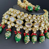 Green Jadau Kundan Rajwada Necklace, Bollywood Jewelry Indian Pakistani Wedding Jewelry