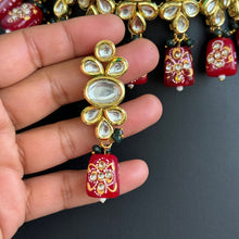 Ruby Red Jadau Kundan Rajwada Necklace, Bollywood Jewelry Indian Pakistani Wedding Jewelry