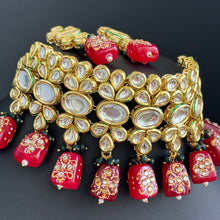 Ruby Red Jadau Kundan Rajwada Necklace, Bollywood Jewelry Indian Pakistani Wedding Jewelry