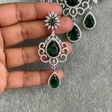 Emerald Green CZ diamond Bridal Necklace Jewelry, Prom Jewelry, Mother of the Bride CZ Crystal Necklace, Bridesmaid, Graduation gift