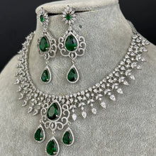 Emerald Green CZ diamond Bridal Necklace Jewelry, Prom Jewelry, Mother of the Bride CZ Crystal Necklace, Bridesmaid, Graduation gift