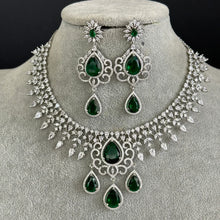 Emerald Green CZ diamond Bridal Necklace Jewelry, Prom Jewelry, Mother of the Bride CZ Crystal Necklace, Bridesmaid, Graduation gift