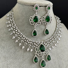 Emerald Green CZ diamond Bridal Necklace Jewelry, Prom Jewelry, Mother of the Bride CZ Crystal Necklace, Bridesmaid, Graduation gift