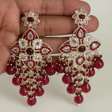 Polki Stone Kundan chandbali Earrings/Kundan Stone Chandbali/Indian Earrings/pearl Earring/Pakistani Earrings/Statement Earrings