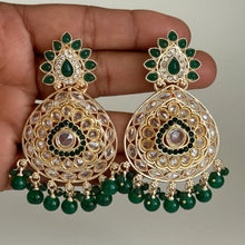 Polki Stone Kundan chandbali Earrings/Kundan Stone Chandbali/Indian Earrings/pearl Earring/Pakistani Earrings/Statement Earrings