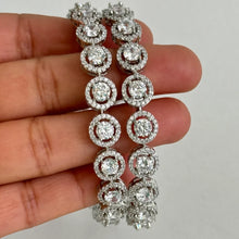 Silver/Gold Cz American Diamond(2 PCS)/CZ Bangles/Bracelet/Indian Party Wear Bangles/ CZ stone bangles/Indian wedding/bridal jewelry