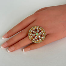 Gold plated Kundan Ring/Adjustable Ring/ Indian Ring/ Pakistani Jewelry/ Indian Jewelry/ Bollywood Jewelry/ Indian Wedding Jewelry