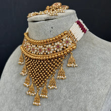 Ruby gold Polki Kundan choker Antique necklace wedding jewelry Indian Jewelry Pakistani Jewelry Wedding necklace Bridal necklace