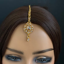 Gold Polki Maang tikka/ Kundan Tikka/ Indian Jewelry/ Indian Wedding Jewelry/Pakistani Jewelry/Jhoomer/Matha patti/Indian forehead jewelry