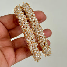 Set of 2 Clustered pearls Bangle/Indian classic bangles/Bridal bangles/Indian wedding Jewelry/Gold bangles/chuda bangles/Pearl bangles