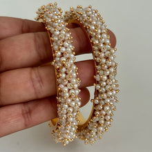Set of 2 Clustered pearls Bangle/Indian classic bangles/Bridal bangles/Indian wedding Jewelry/Gold bangles/chuda bangles/Pearl bangles