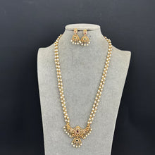 Long gold plated Peacock mala Necklace/Indian Long Necklace/South Indian Necklace/Temple jewelry/Indian Wedding/Rani Haar/Pakistani Jewelry
