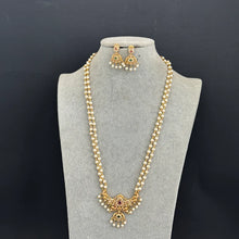 Long gold plated Peacock mala Necklace/Indian Long Necklace/South Indian Necklace/Temple jewelry/Indian Wedding/Rani Haar/Pakistani Jewelry