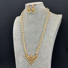 Long gold plated Peacock mala Necklace/Indian Long Necklace/South Indian Necklace/Temple jewelry/Indian Wedding/Rani Haar/Pakistani Jewelry
