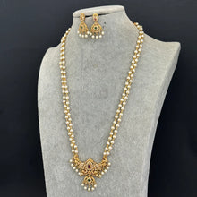 Long gold plated Peacock mala Necklace/Indian Long Necklace/South Indian Necklace/Temple jewelry/Indian Wedding/Rani Haar/Pakistani Jewelry