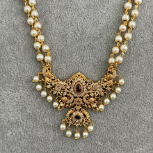 Long gold plated Peacock mala Necklace/Indian Long Necklace/South Indian Necklace/Temple jewelry/Indian Wedding/Rani Haar/Pakistani Jewelry