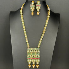 RubyGreen Kundan Meenakari Long Necklace set/Indian Jewelry/Gold Long necklace/Rani haar/Indian wedding /Bridal necklace Bollywood necklace