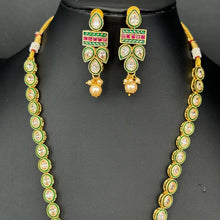 RubyGreen Kundan Meenakari Long Necklace set/Indian Jewelry/Gold Long necklace/Rani haar/Indian wedding /Bridal necklace Bollywood necklace