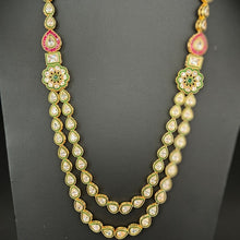 RubyGreen Kundan Meenakari Long Necklace set/Indian Jewelry/Gold Long necklace/Rani haar/Indian wedding /Bridal necklace Bollywood necklace