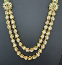 RubyGreen Kundan Meenakari Long Necklace set/Indian Jewelry/Gold Long necklace/Rani haar/Indian wedding /Bridal necklace Bollywood necklace
