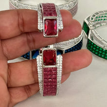 Cz diamond openable bracelet one size fit to sizes 2.4 and 2.6, single broad diamond bangle bracelet, bridesmaid gift