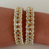 Bollywood Style Kundan Pearl Bangles Set(2 Pc)/Indian bangles/Punjabi Pearl bangles Set/Bridal bangles/wedding jewelry
