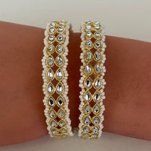 Bollywood Style Kundan Pearl Bangles Set(2 Pc)/Indian bangles/Punjabi Pearl bangles Set/Bridal bangles/wedding jewelry