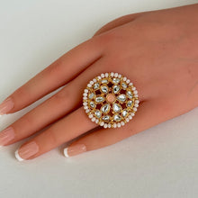 Gold plated Kundan Ring/Adjustable Ring/ Indian Ring/ Pakistani Jewelry/ Indian Jewelry/ Bollywood Jewelry/ Indian Wedding Jewelry