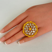 Gold plated Kundan Ring/Adjustable Ring/ Indian Ring/ Pakistani Jewelry/ Indian Jewelry/ Bollywood Jewelry/ Indian Wedding Jewelry