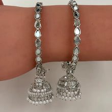 Bollywood Style Silver Mirror Pearl Bangles Set/Punjabi Mirror chuda bangles set/Bridal bangles/Statement/Indian Wedding /Chuda Set