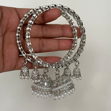 Bollywood Style Silver Mirror Pearl Bangles Set/Punjabi Mirror chuda bangles set/Bridal bangles/Statement/Indian Wedding /Chuda Set
